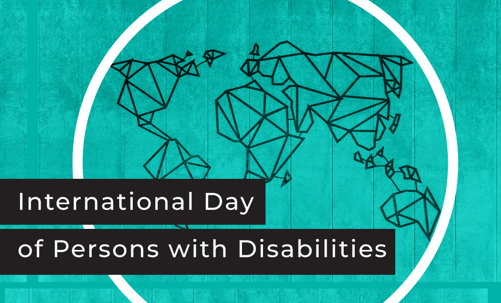 A globe illustration with the text International Day of Persons with Disabilities
